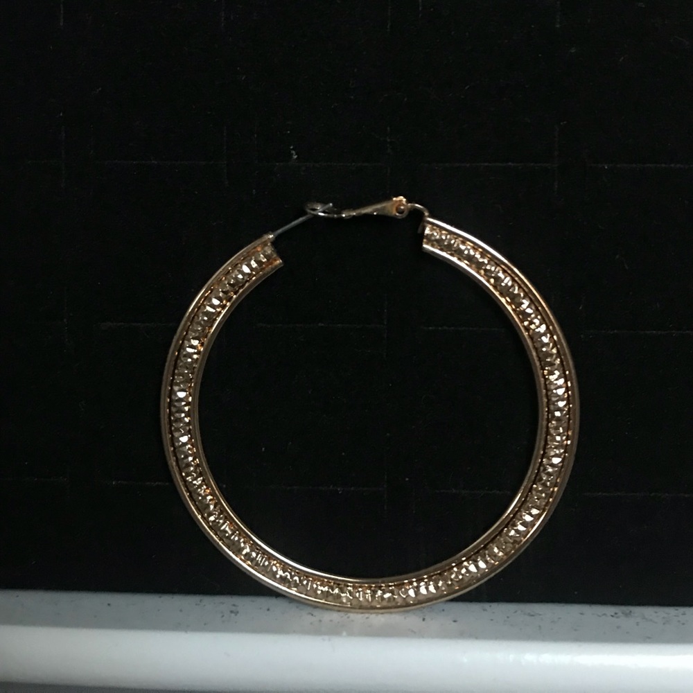 Gold circular hoop earrings